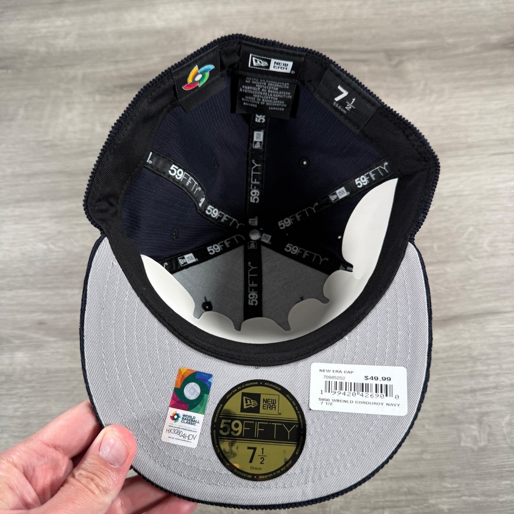 2026 WBC Netherlands Fitted Hat New Era 59FIFTY Corduroy Size 7 1/2 Baseball - Picture 5 of 6